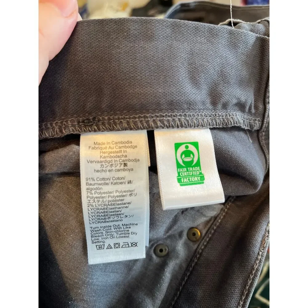 J. Crew Slim-fit garment dyed five-pocket pant in charcoal grey size 32x34